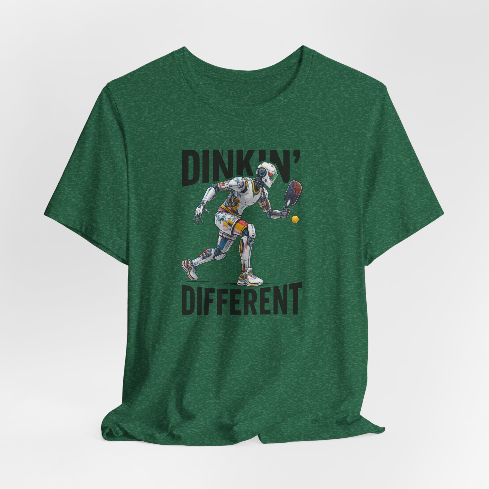 Tee - Futuristic AI Robot Pickleball Player T-Shirt 'Dinkin Different' - Image 3
