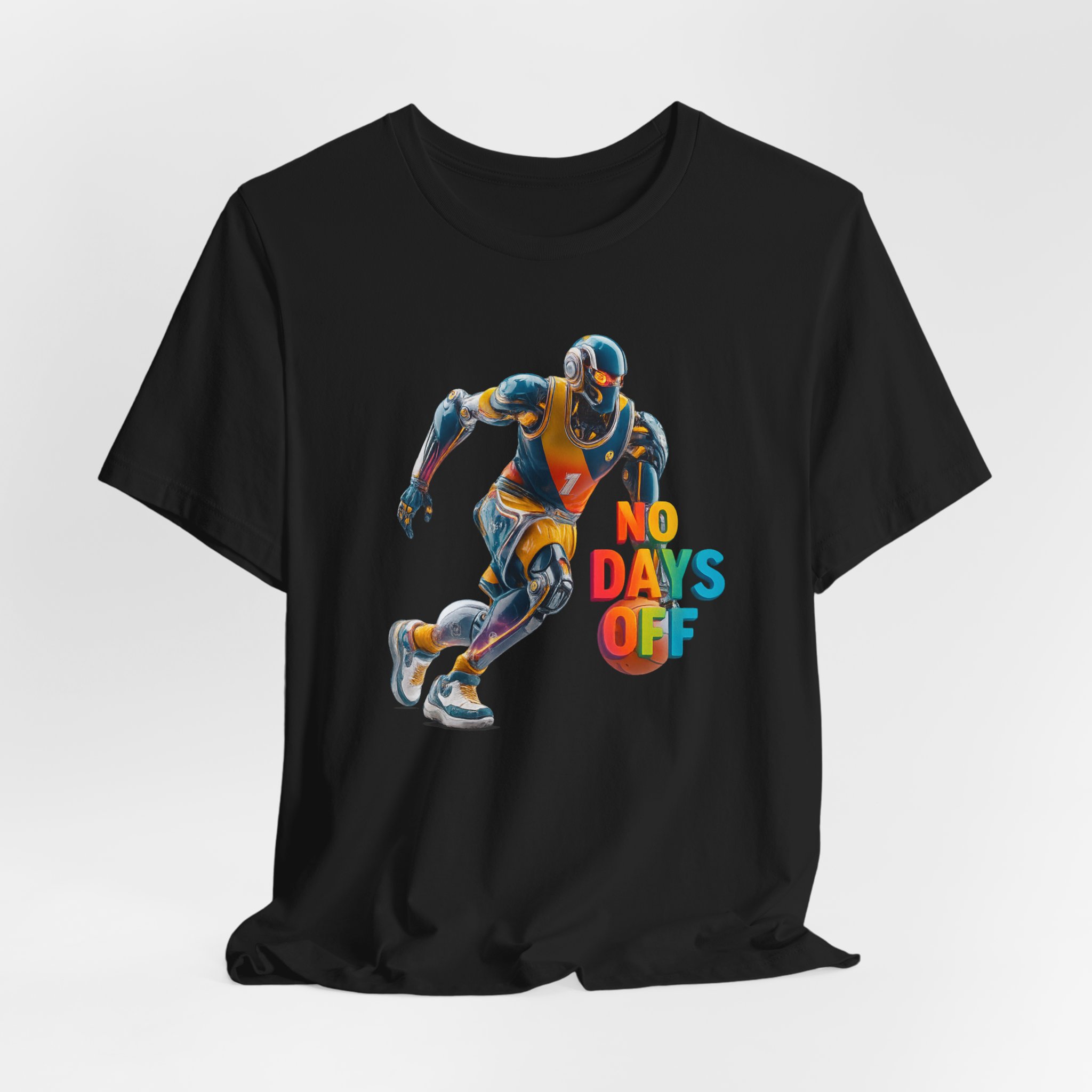 Basketball Tee - Futuristic AI Robot Athlete - No Days Off