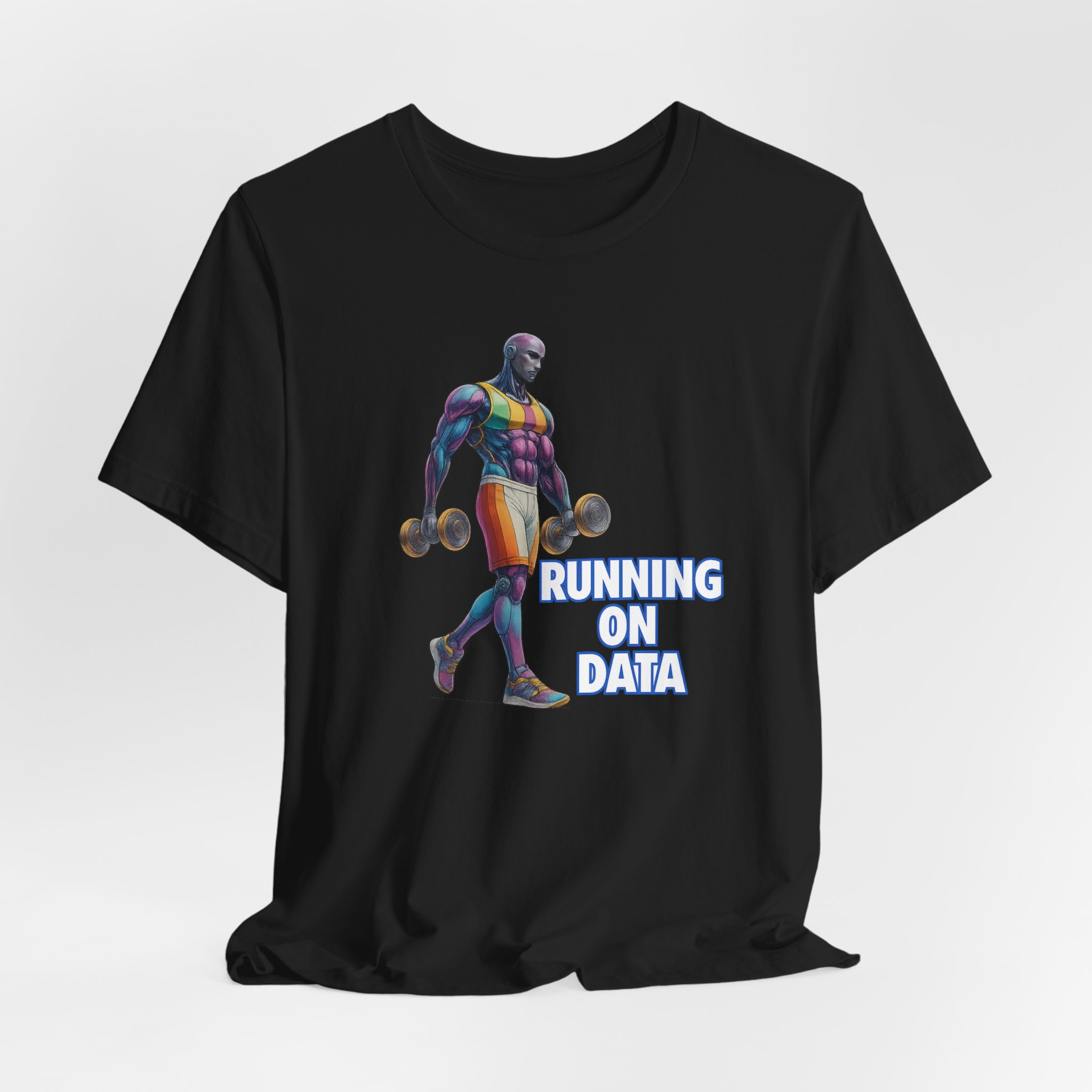 Athletic Android Unisex Tee - 'Running on Data' Design