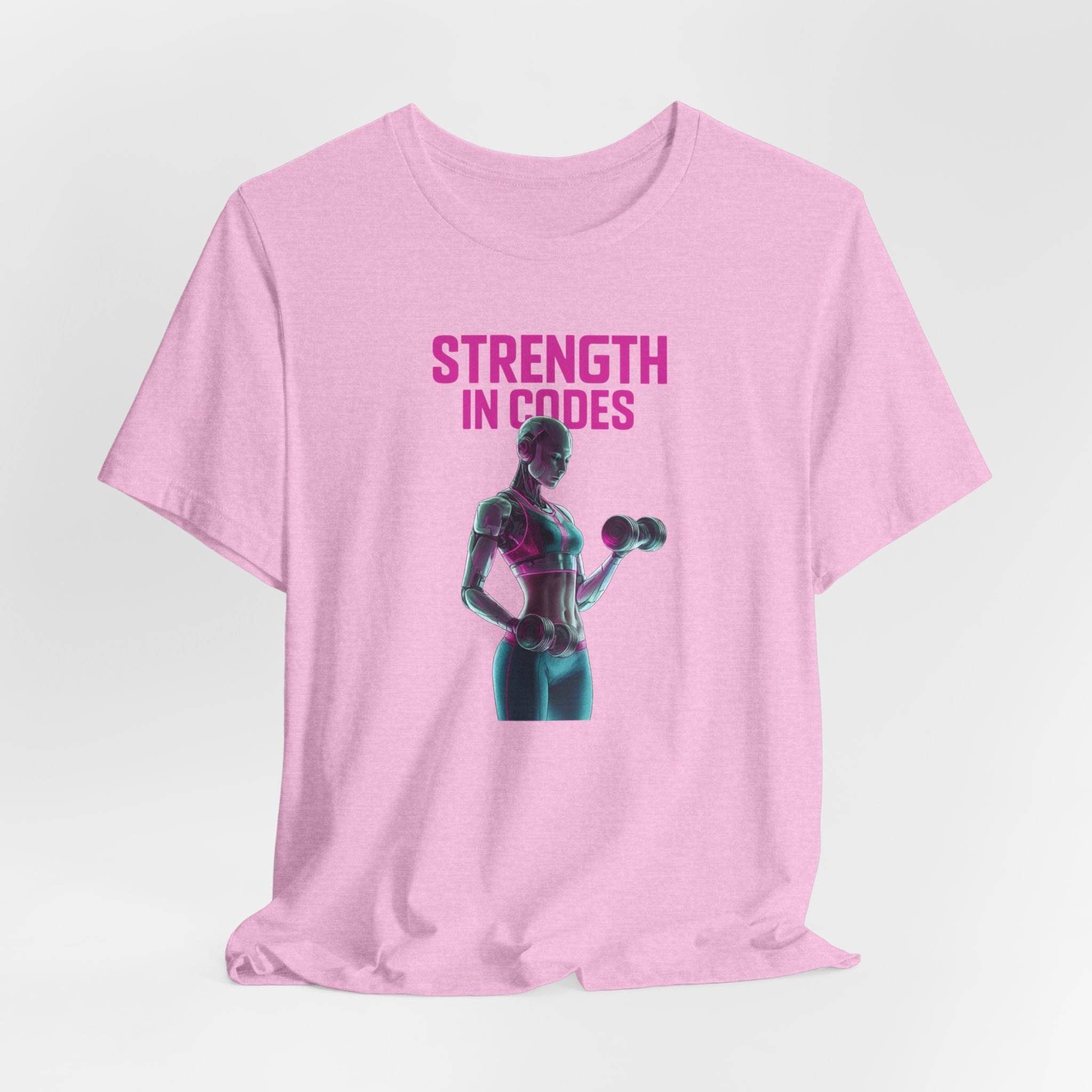 T-Shirt - Female Android Strength in Codes Workout Tee - Image 5