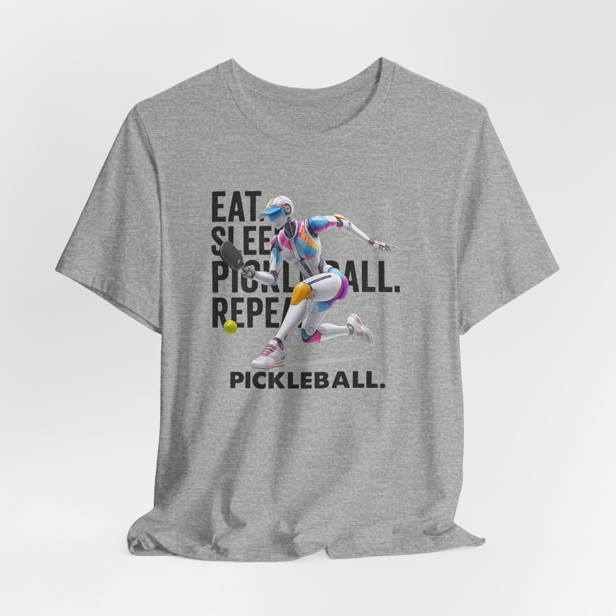 T-Shirt - Futuristic Female AI Robot Pickleball Player Tee