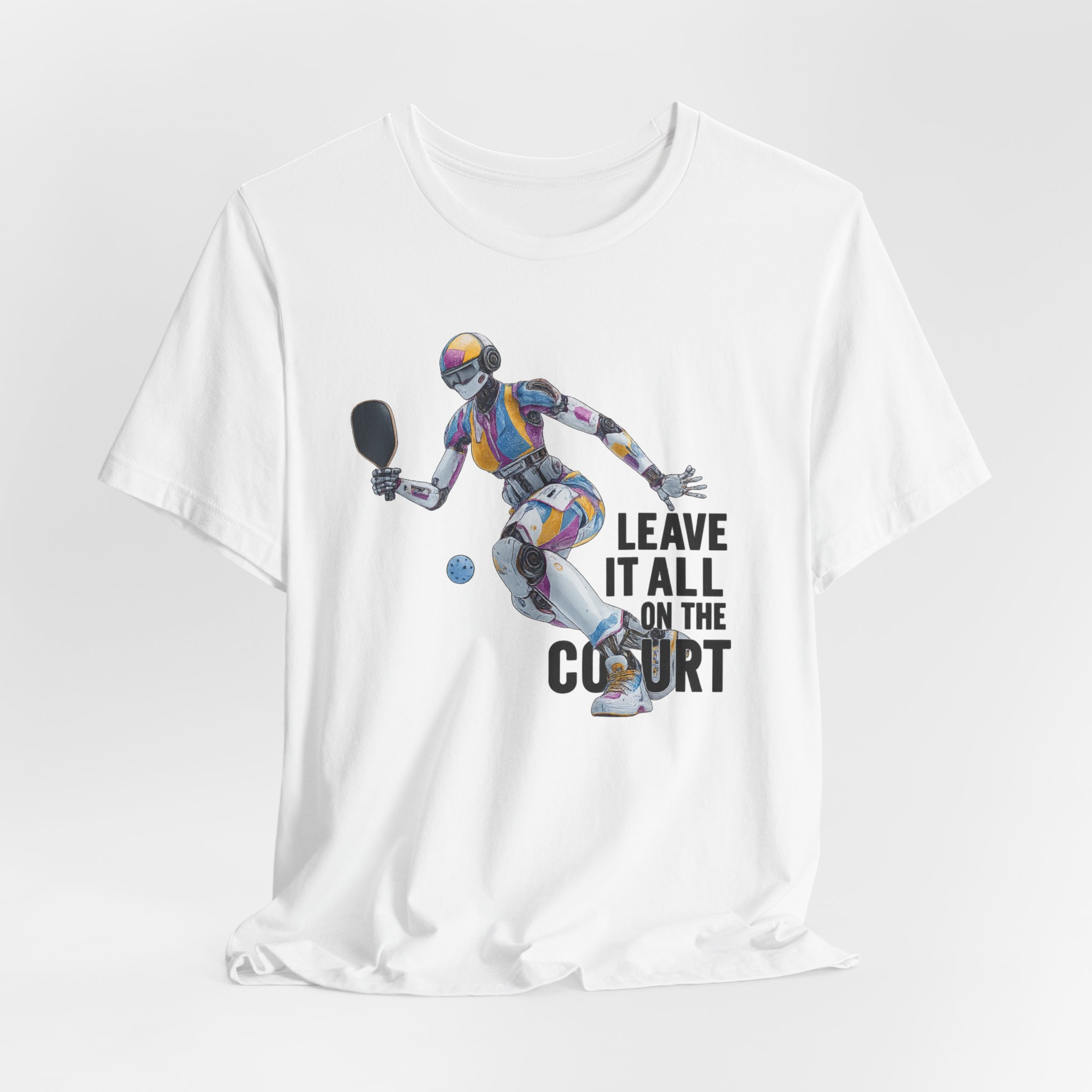 T-Shirt futuristic robot pickleball Leave It All On The Court - Image 2