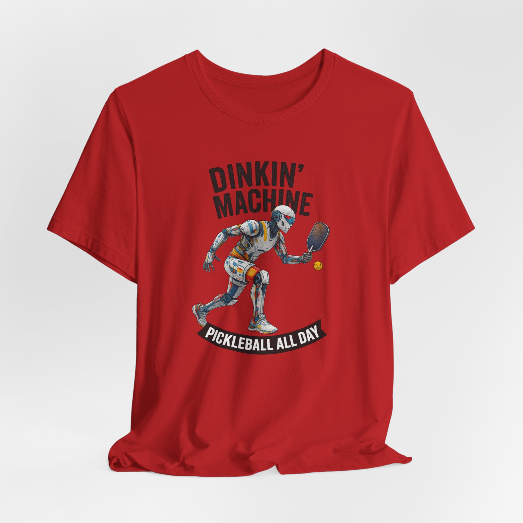 T-Shirt - Futuristic Humanoid AI Robot Playing Pickleball, 'Dinkin' Machine, Pickleball All Day' - Image 5