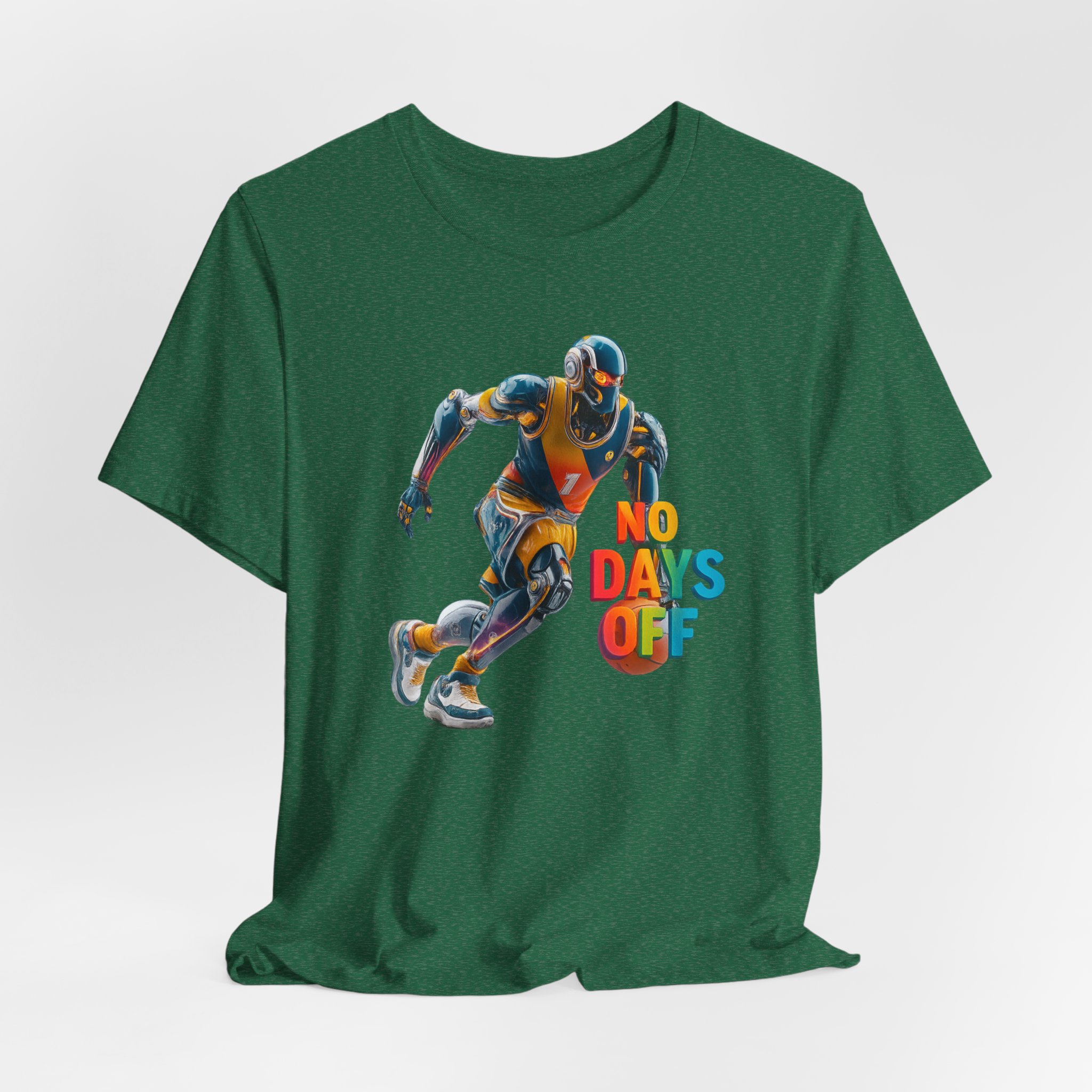 Basketball Tee - Futuristic AI Robot Athlete - No Days Off - Image 3