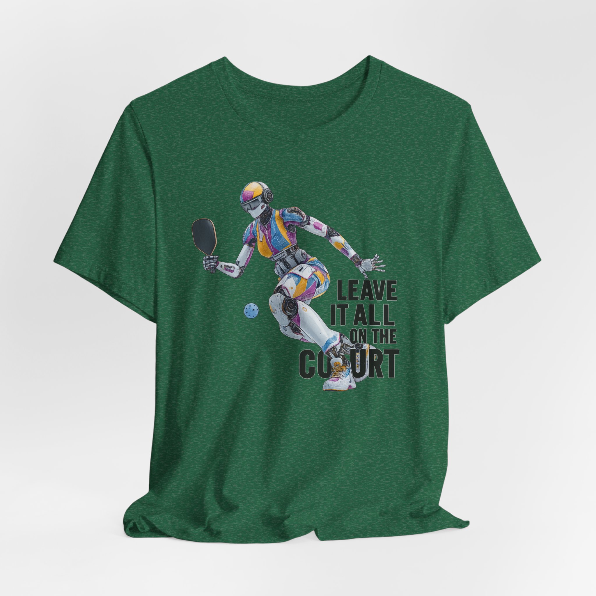 T-Shirt futuristic robot pickleball Leave It All On The Court - Image 3