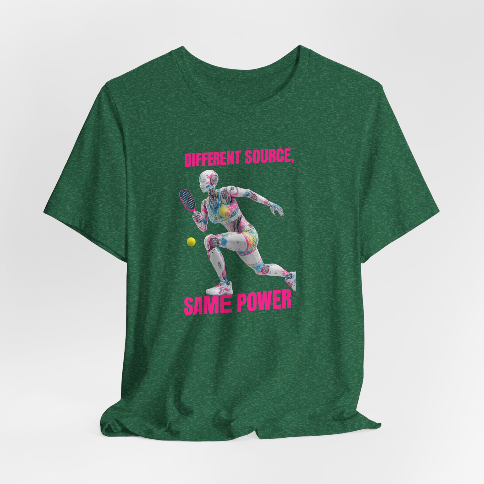 T-Shirt - Futuristic Female Humanoid AI Robot Pickleball Player Tee - Image 3
