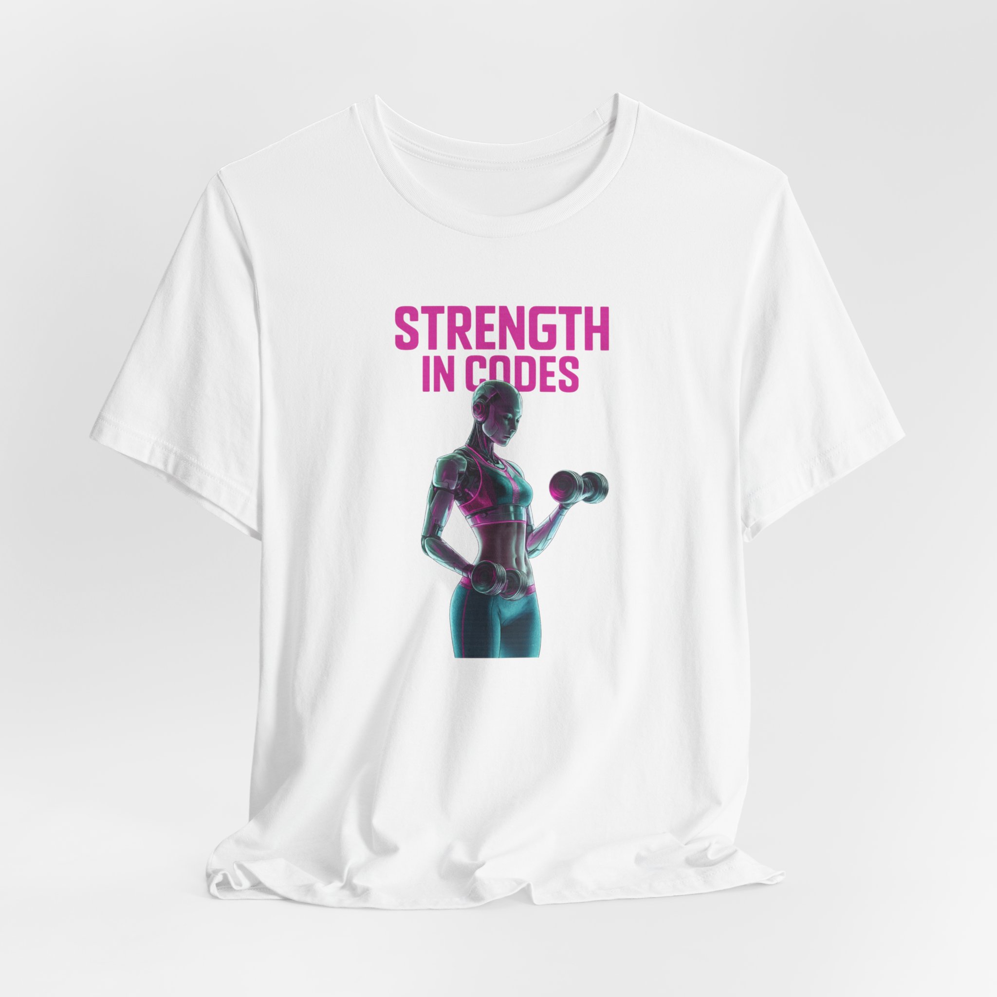 T-Shirt - Female Android Strength in Codes Workout Tee - Image 2