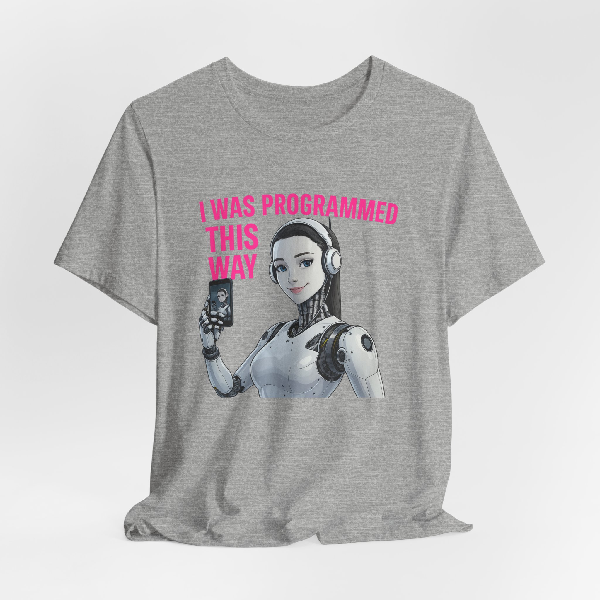 T-Shirt - 'I was Programmed this way' Female AI Robot Selfie Tee - Image 4