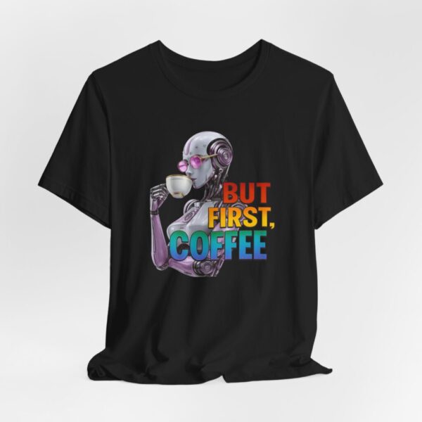 Coffee Lover T-Shirt with Feminine AI Design