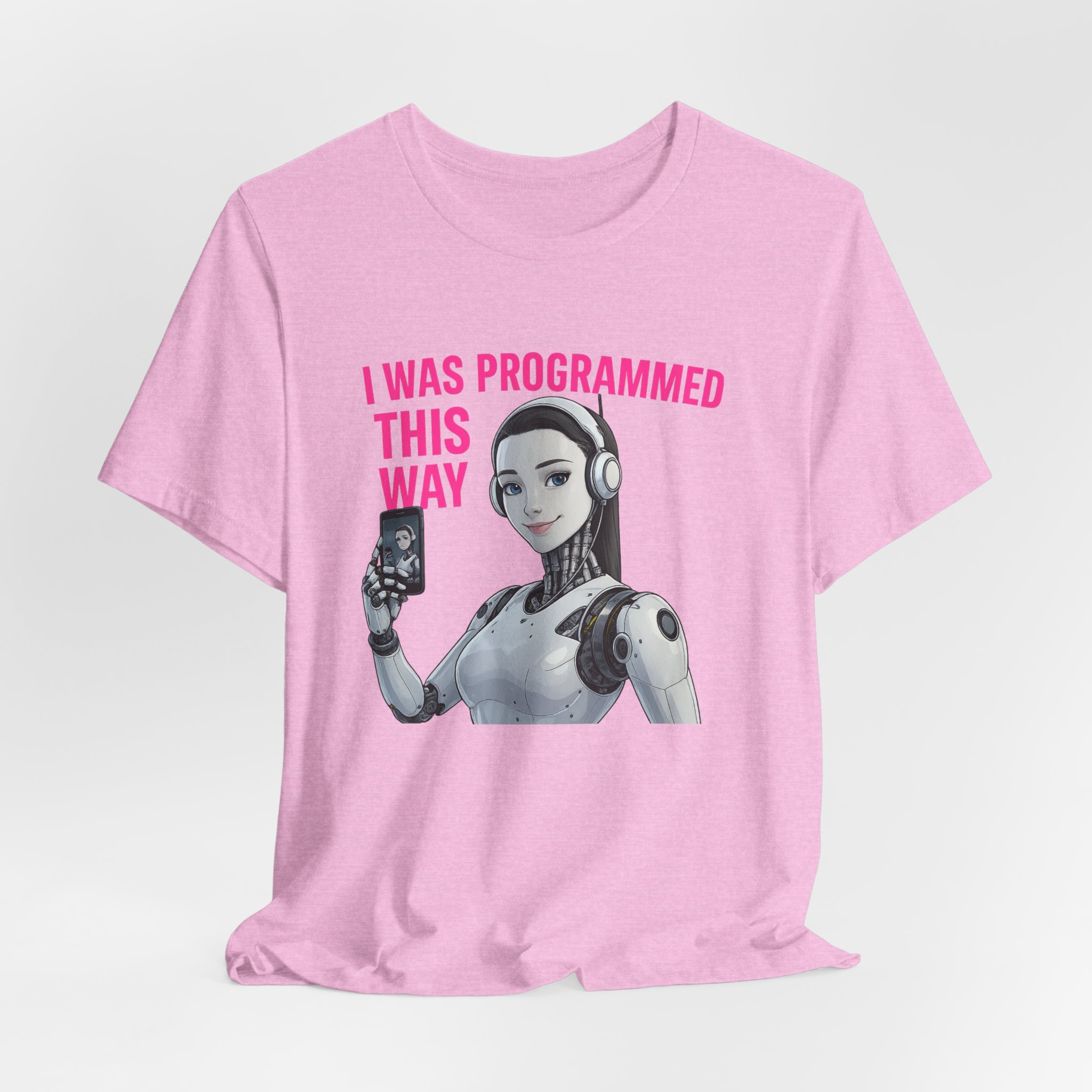 T-Shirt - 'I was Programmed this way' Female AI Robot Selfie Tee - Image 5