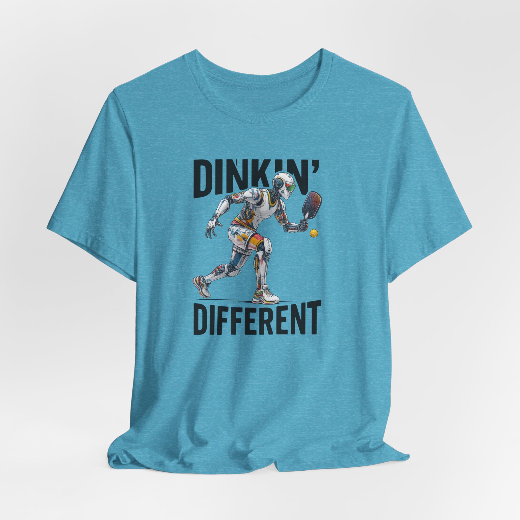 Tee - Futuristic AI Robot Pickleball Player T-Shirt 'Dinkin Different' - Image 4