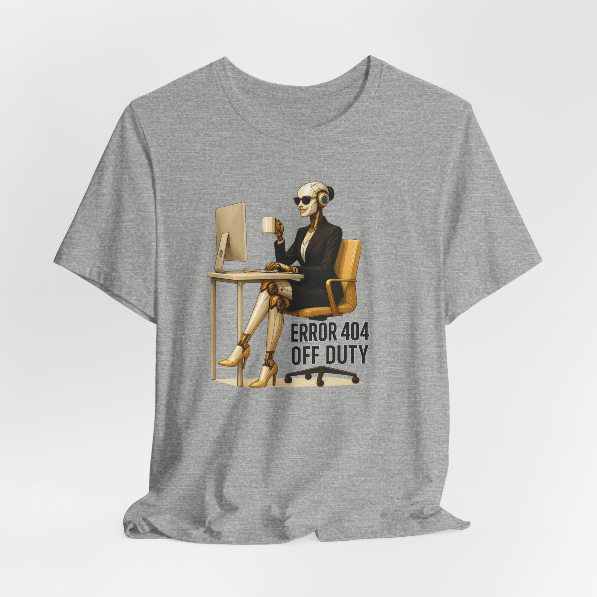T-Shirt Futuristic Female AI Robot 'Error 404 Off Duty' - Image 5