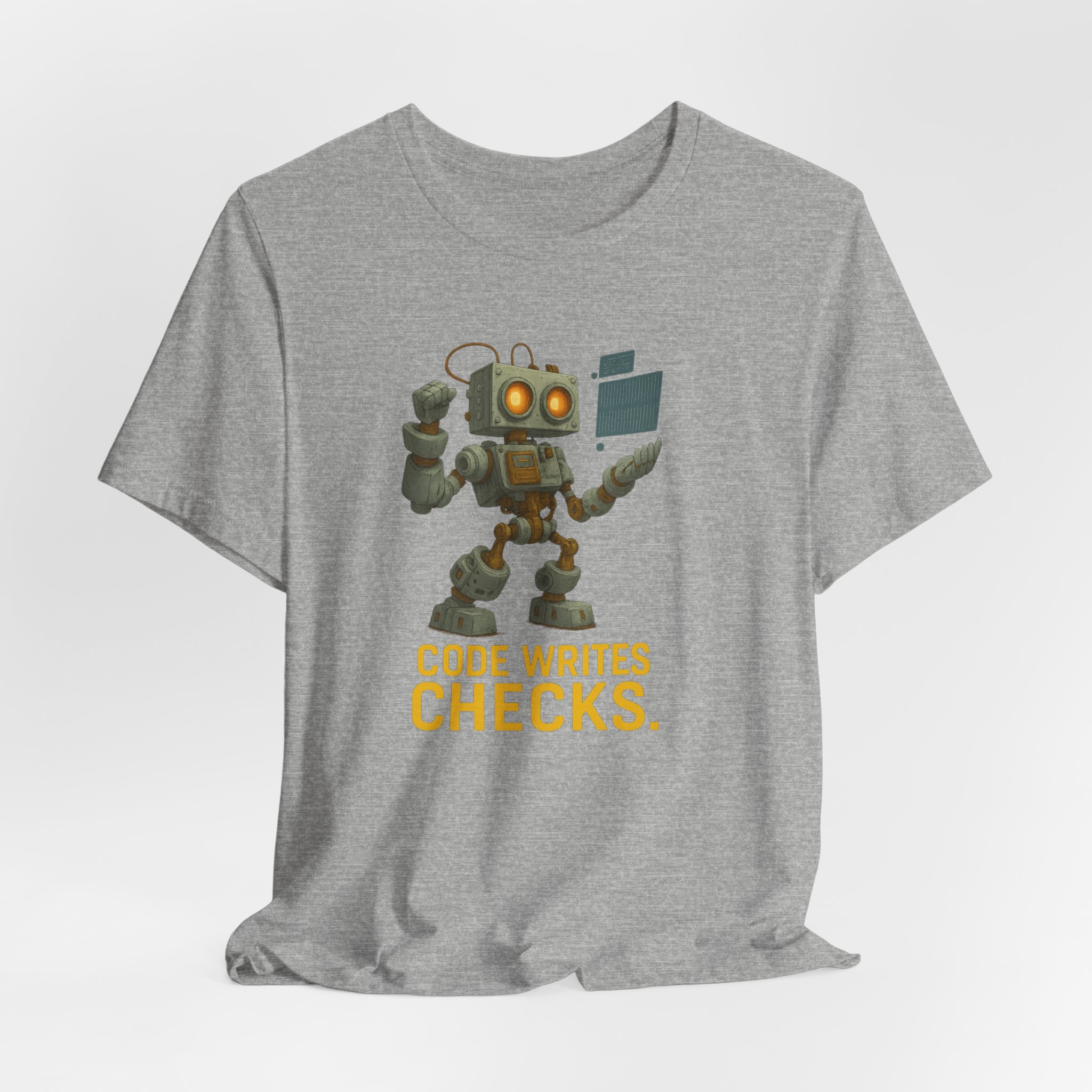 Graphic Tee - 'Code Writes Checks' Robot Design - Image 4