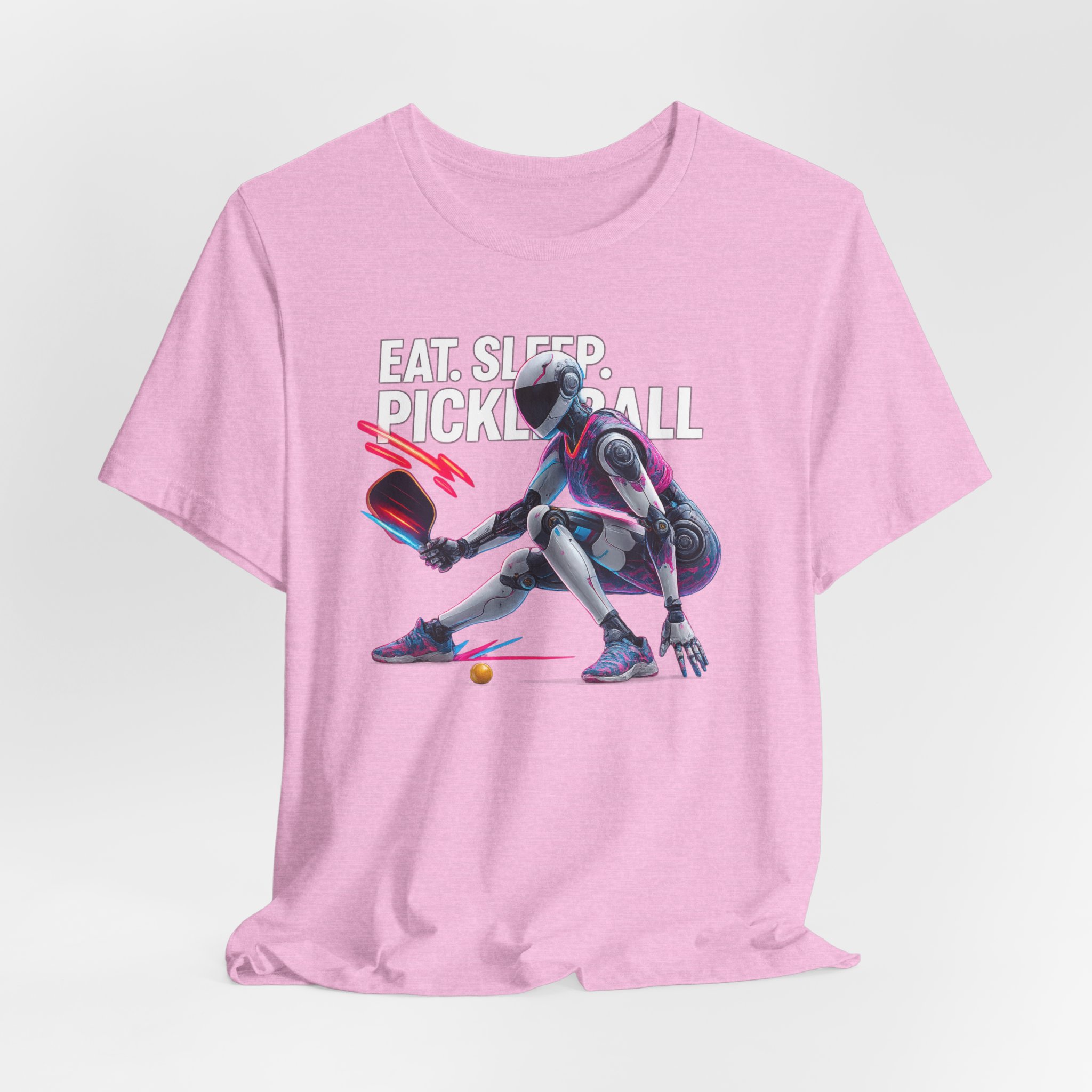 T-Shirt Futuristic Female Humanoid AI Robot Pickleball Tee