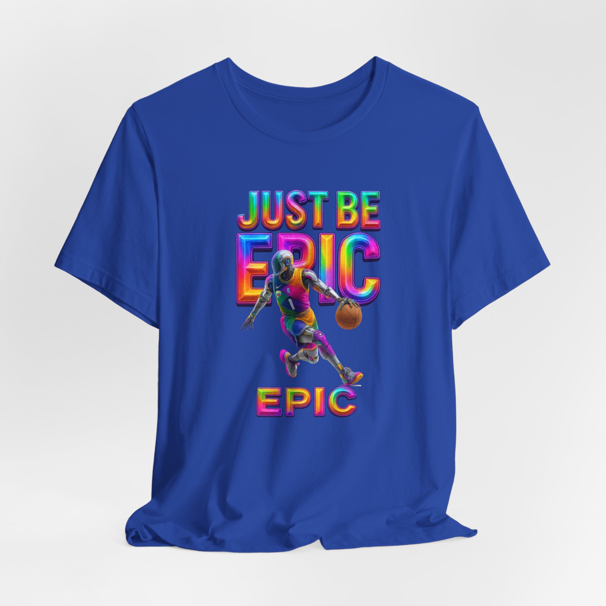 Short Sleeve Tee - Futuristic AI Robot Basketball Athlete - Just Be Epic - Image 4