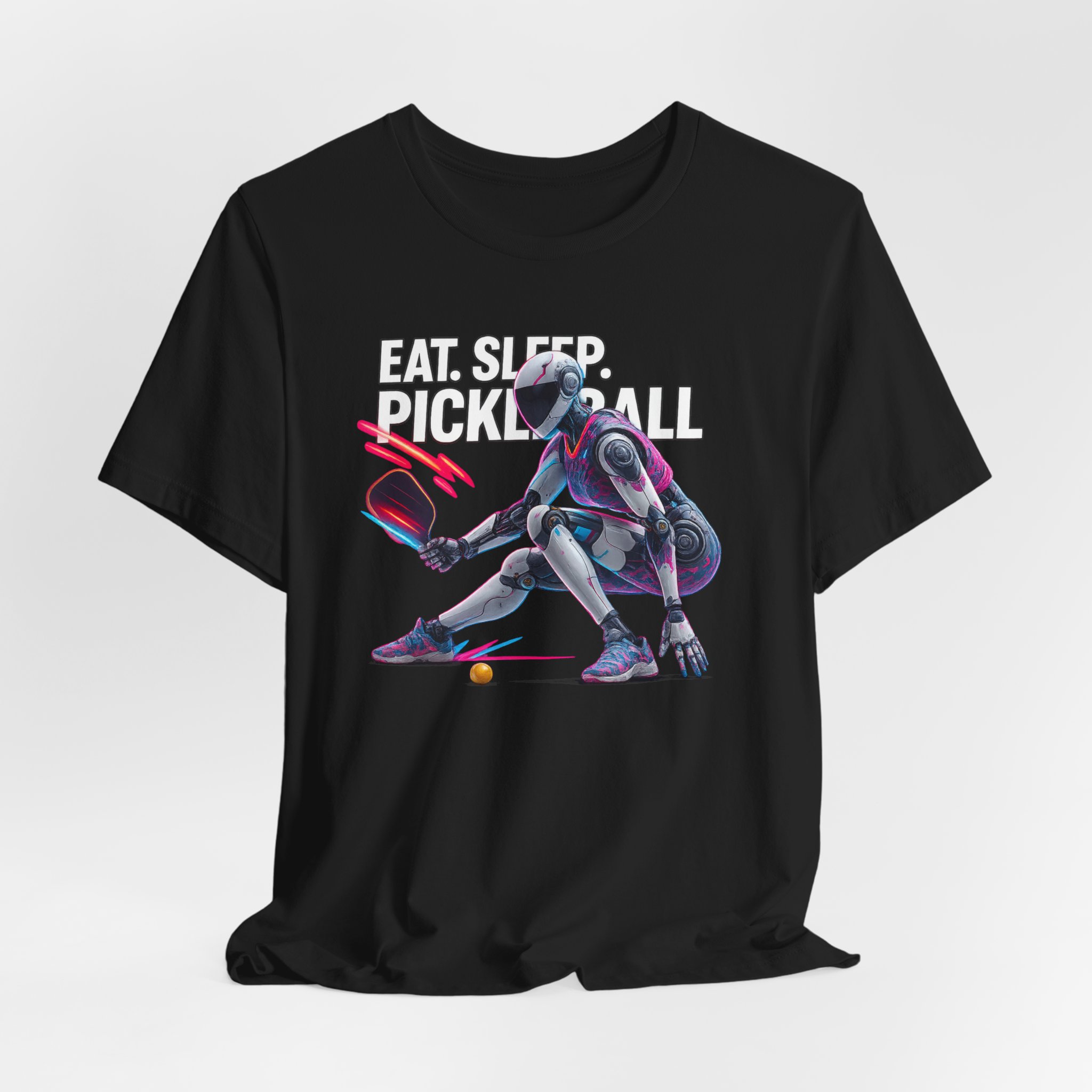 T-Shirt Futuristic Female Humanoid AI Robot Pickleball Tee - Image 3