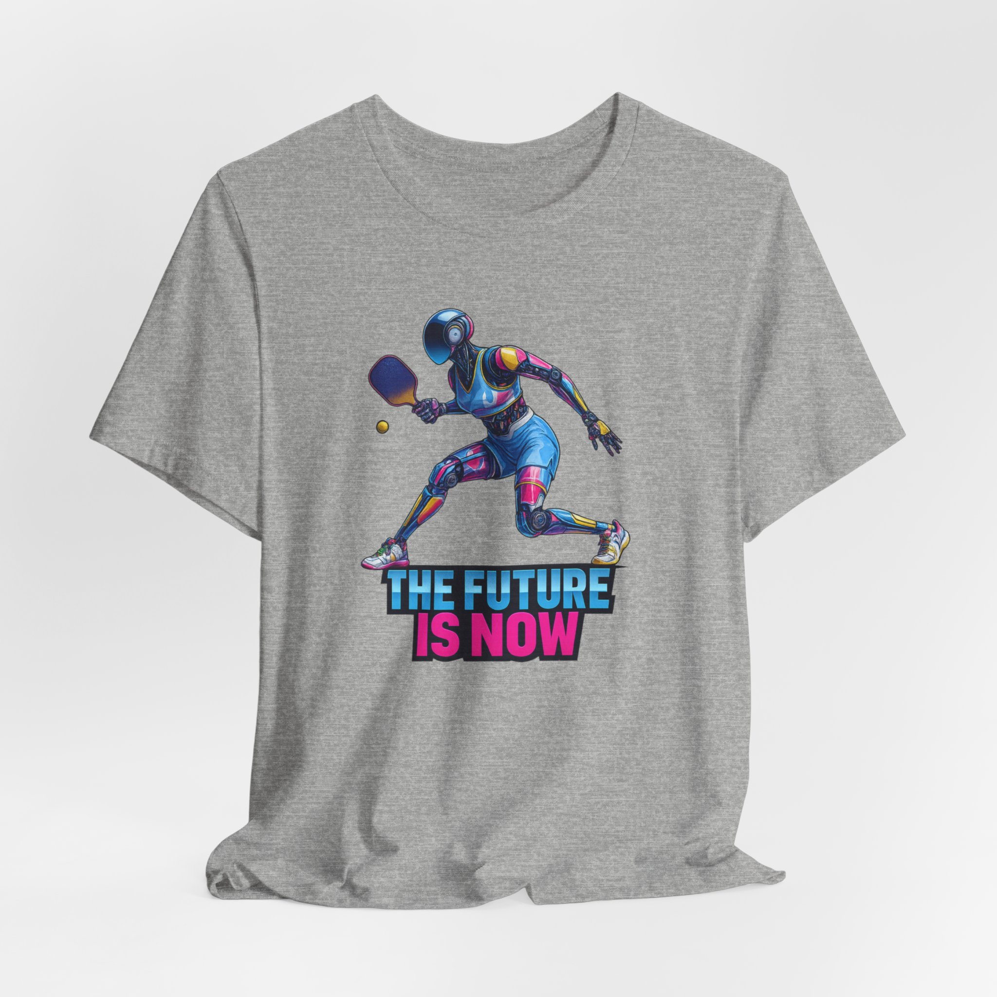 T-Shirt - Futuristic Female Humanoid AI Robot Playing Pickleball - The Future Is Now - Image 5