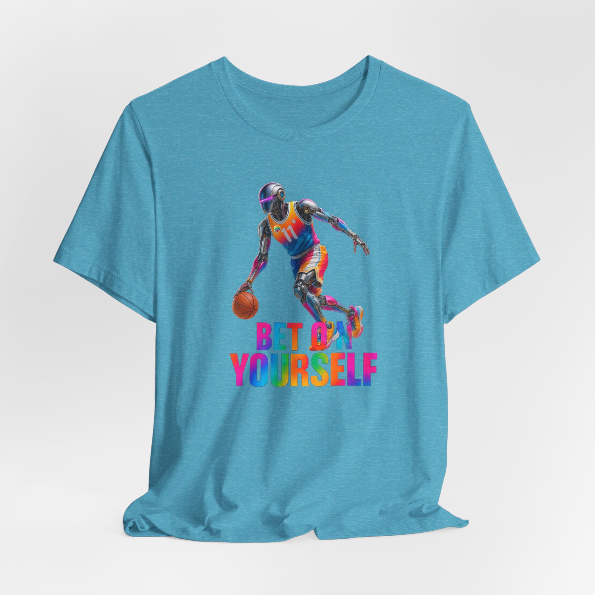 Basketball Tee - Futuristic AI Robot Athlete - Bet On Yourself - Image 5