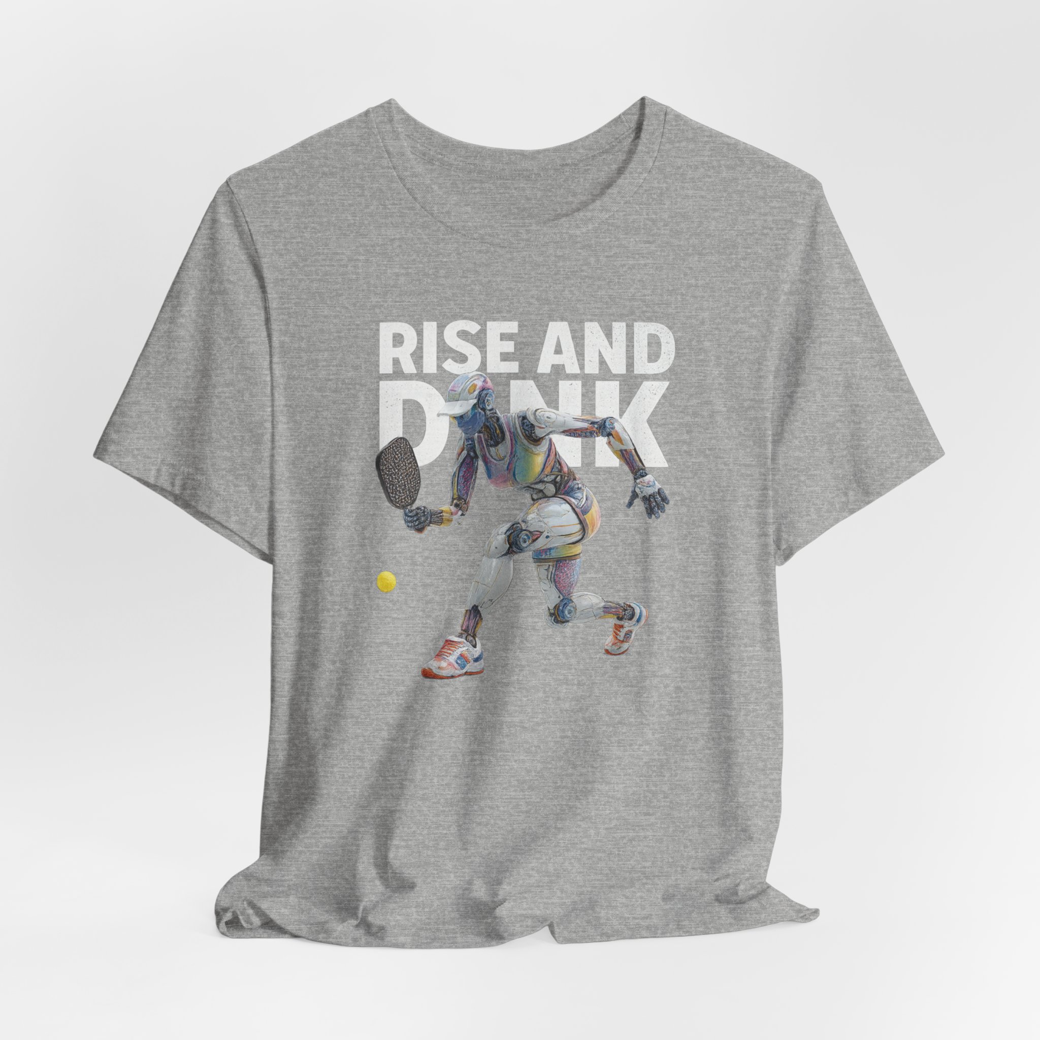 T-Shirt Futuristic Female Humanoid AI Robot Pickleball Rise and Dink Tee - Image 3