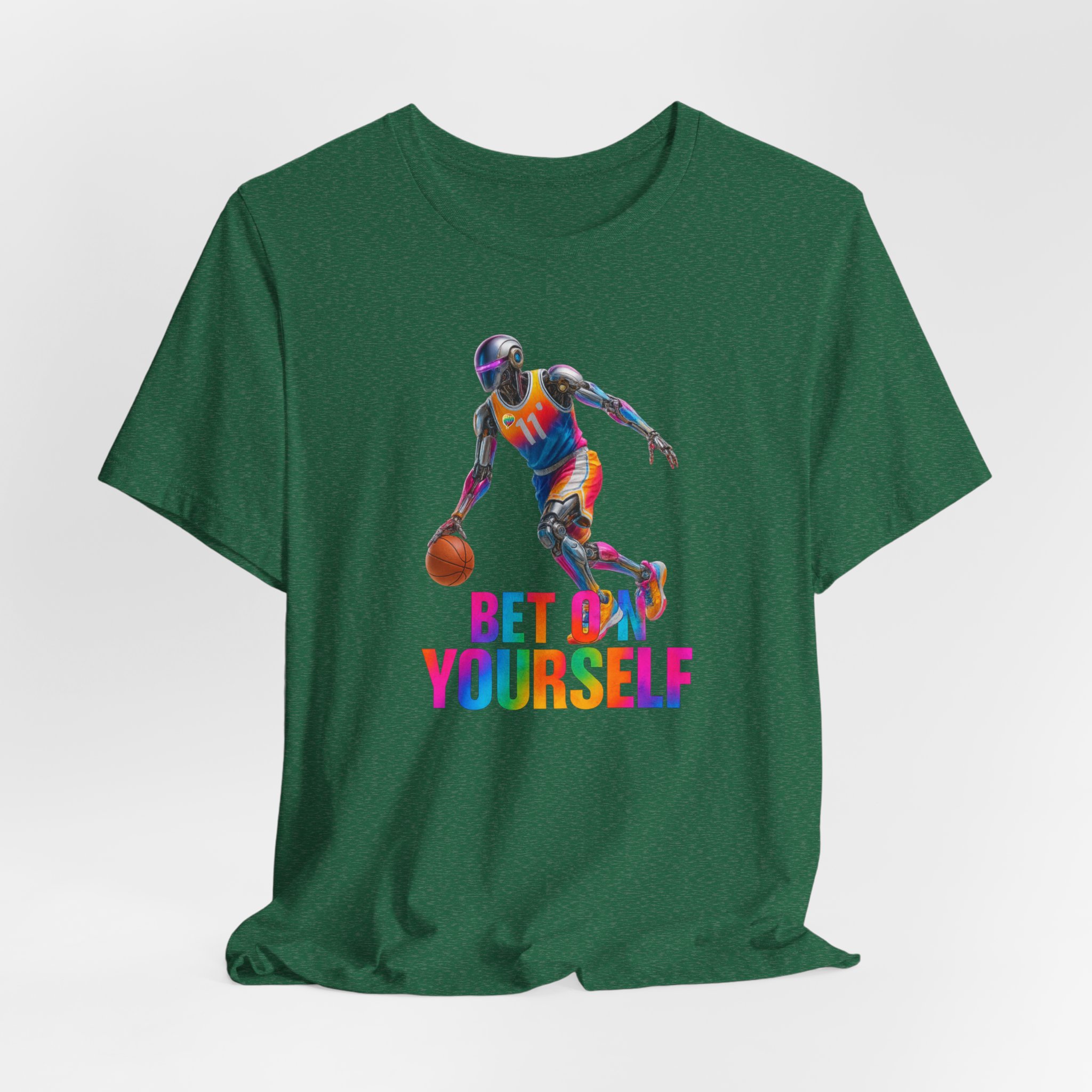 Basketball Tee - Futuristic AI Robot Athlete - Bet On Yourself - Image 2