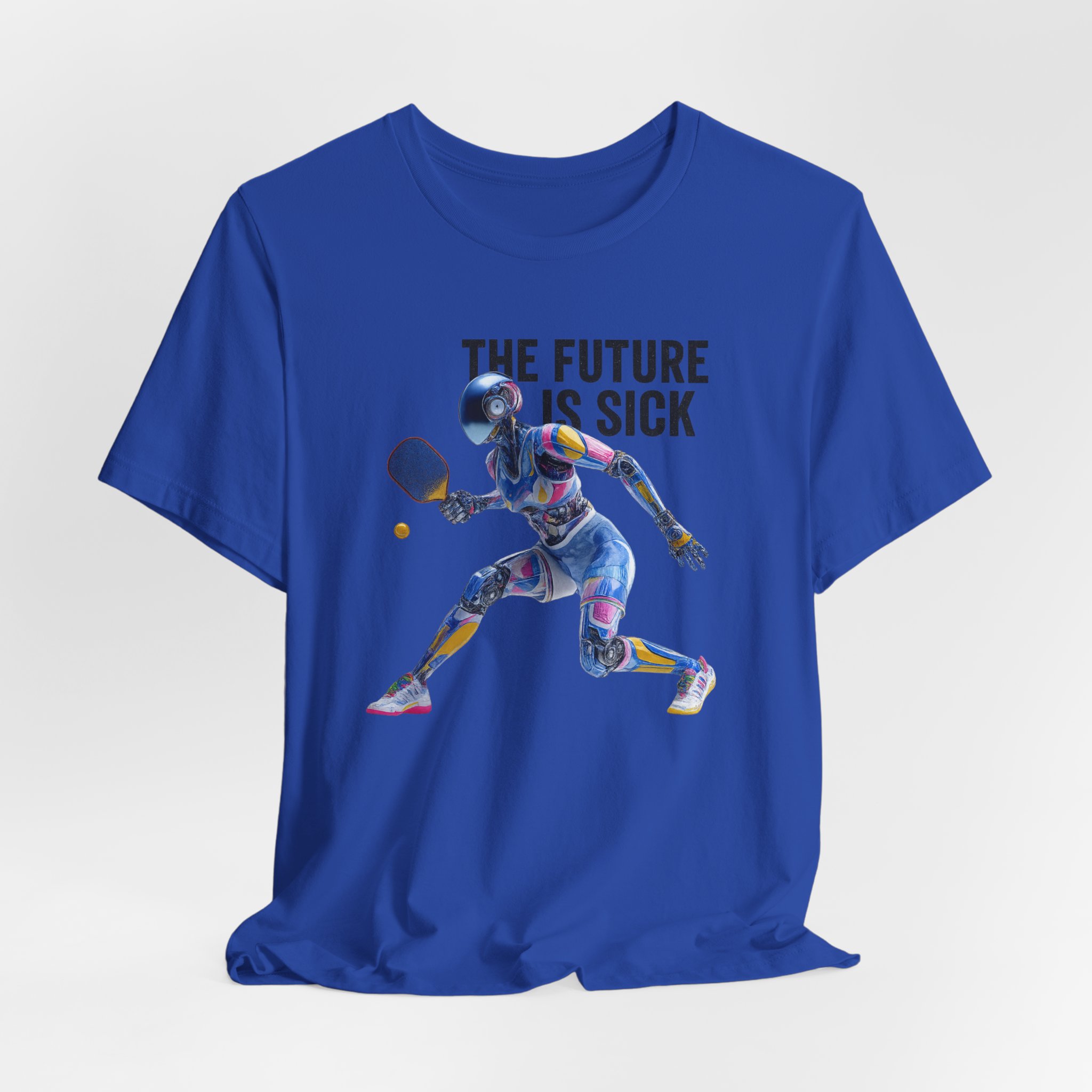 T-Shirt - Futuristic Female AI Robot Pickleball Player - The Future Is Sick - Image 6
