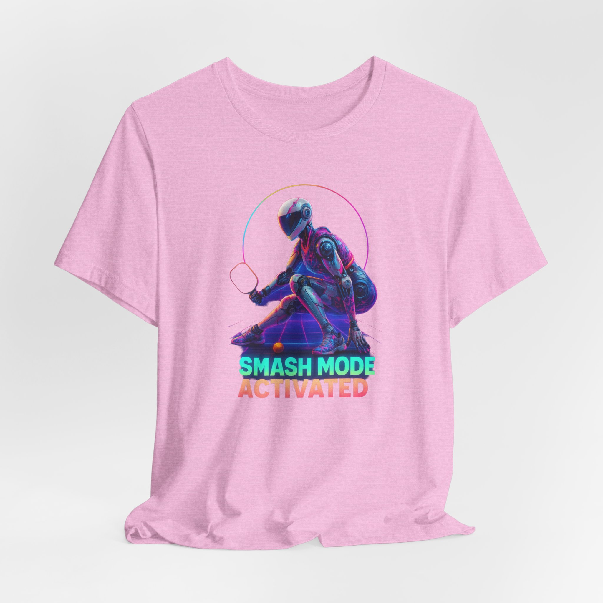 T-Shirt: Futuristic Female Humanoid AI Robot Playing Pickleball Smash Mode Activated - Image 5