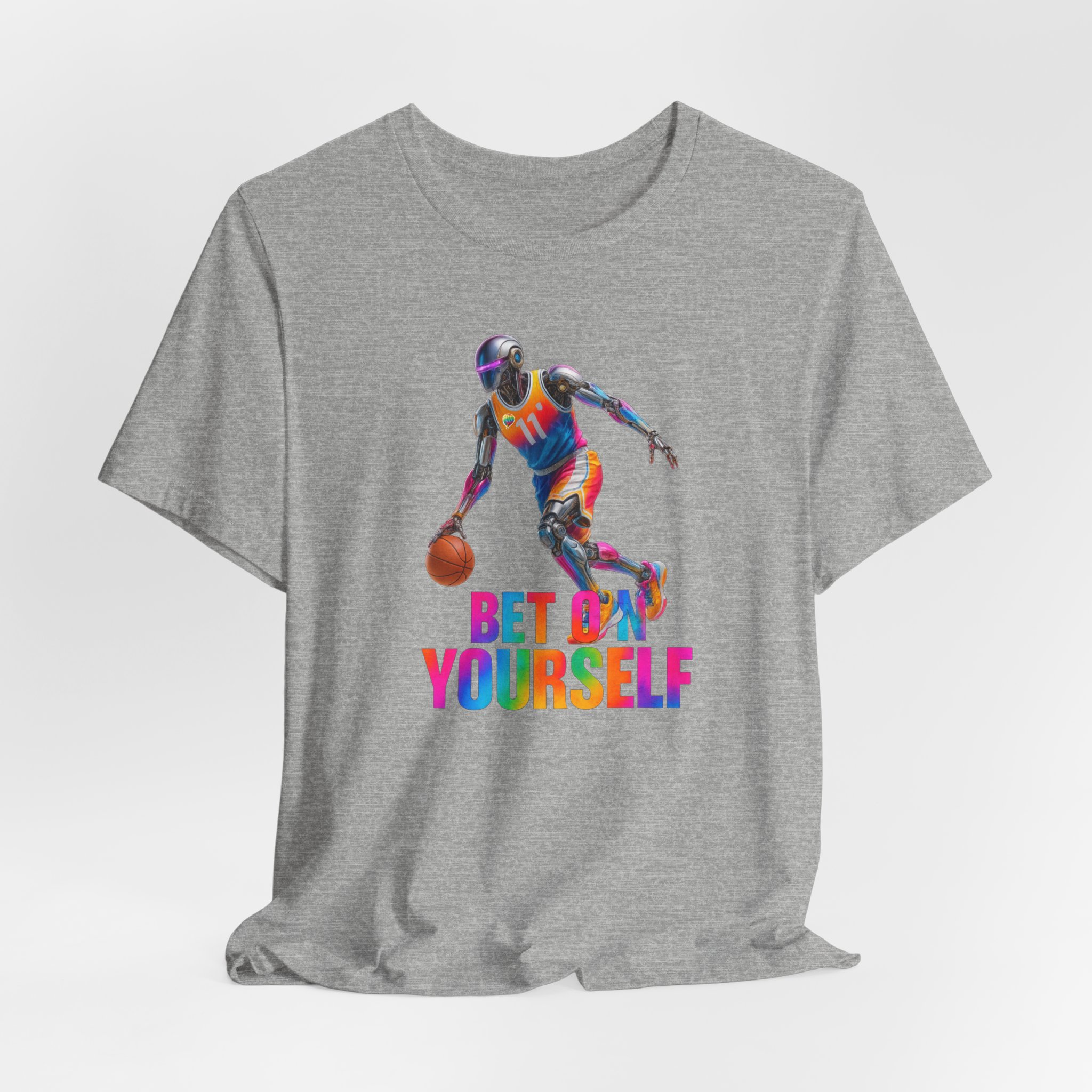 Basketball Tee - Futuristic AI Robot Athlete - Bet On Yourself - Image 3