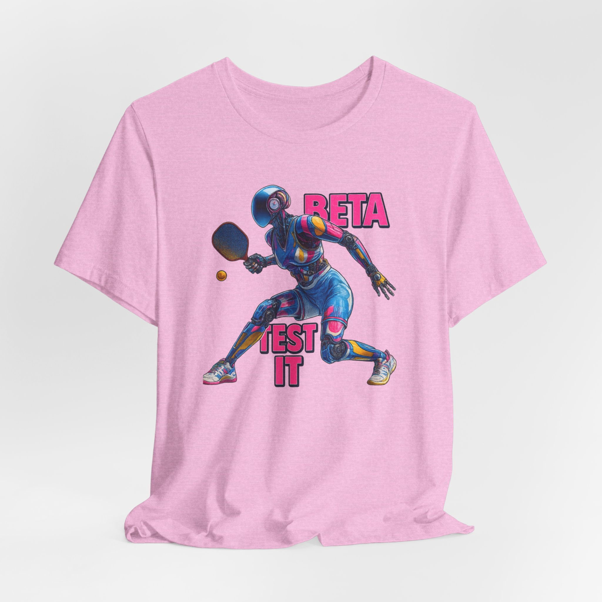 T-Shirt - Futuristic AI Robot Pickleball Player BETA Test It Tee - Image 5
