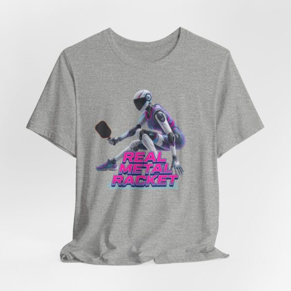 Robot Pickleball Unisex Tee - Real Metal Racket Design