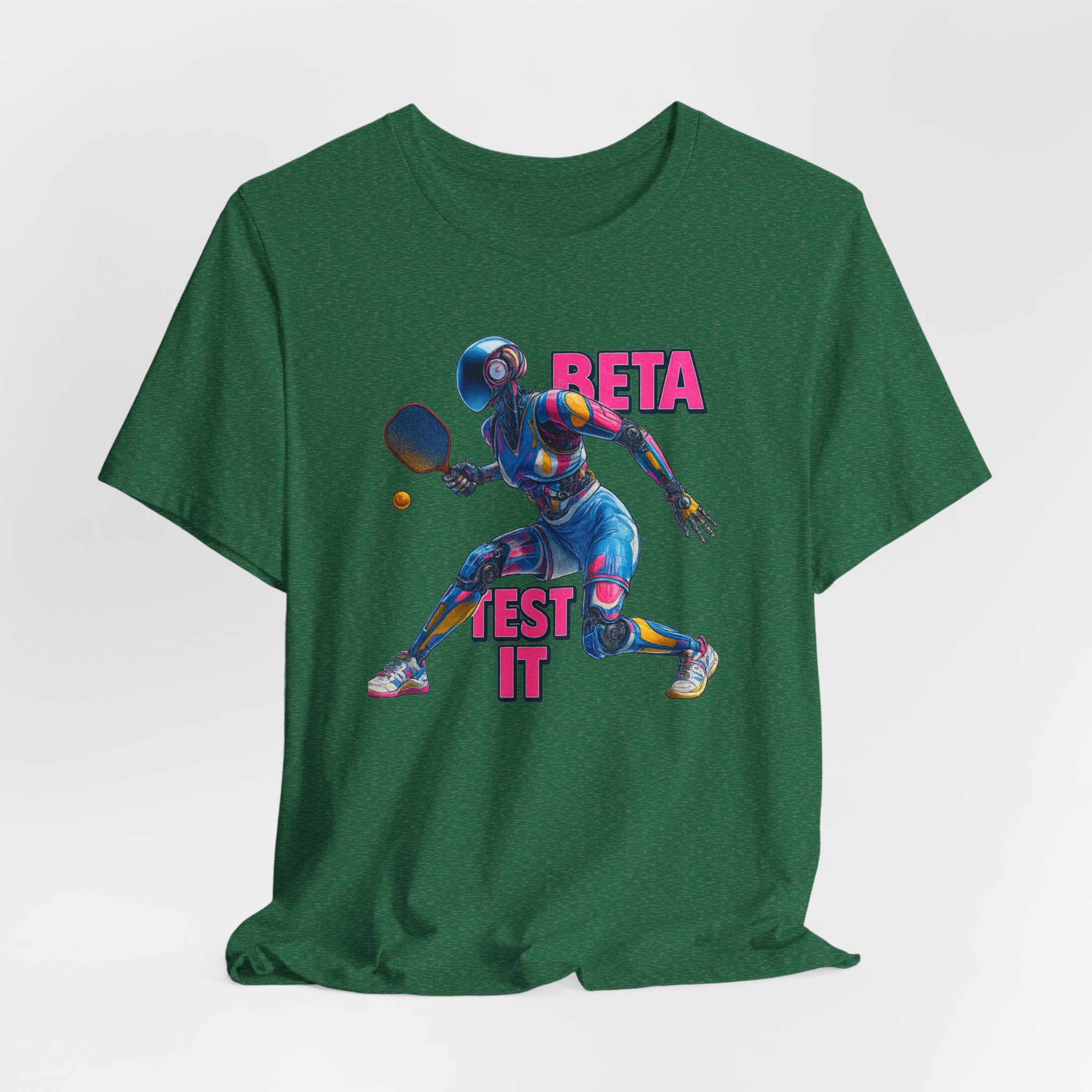 T-Shirt - Futuristic AI Robot Pickleball Player BETA Test It Tee