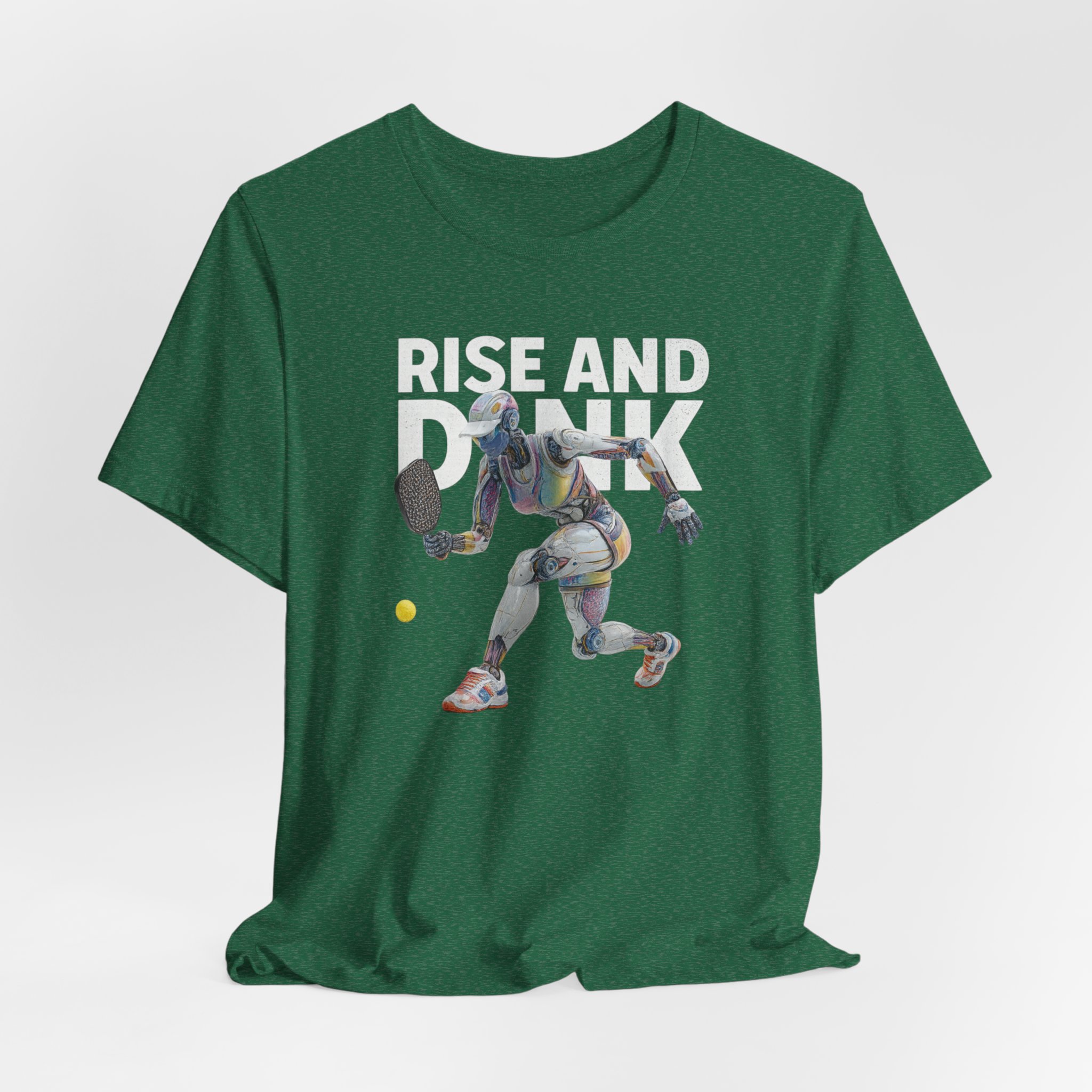 T-Shirt Futuristic Female Humanoid AI Robot Pickleball Rise and Dink Tee - Image 2