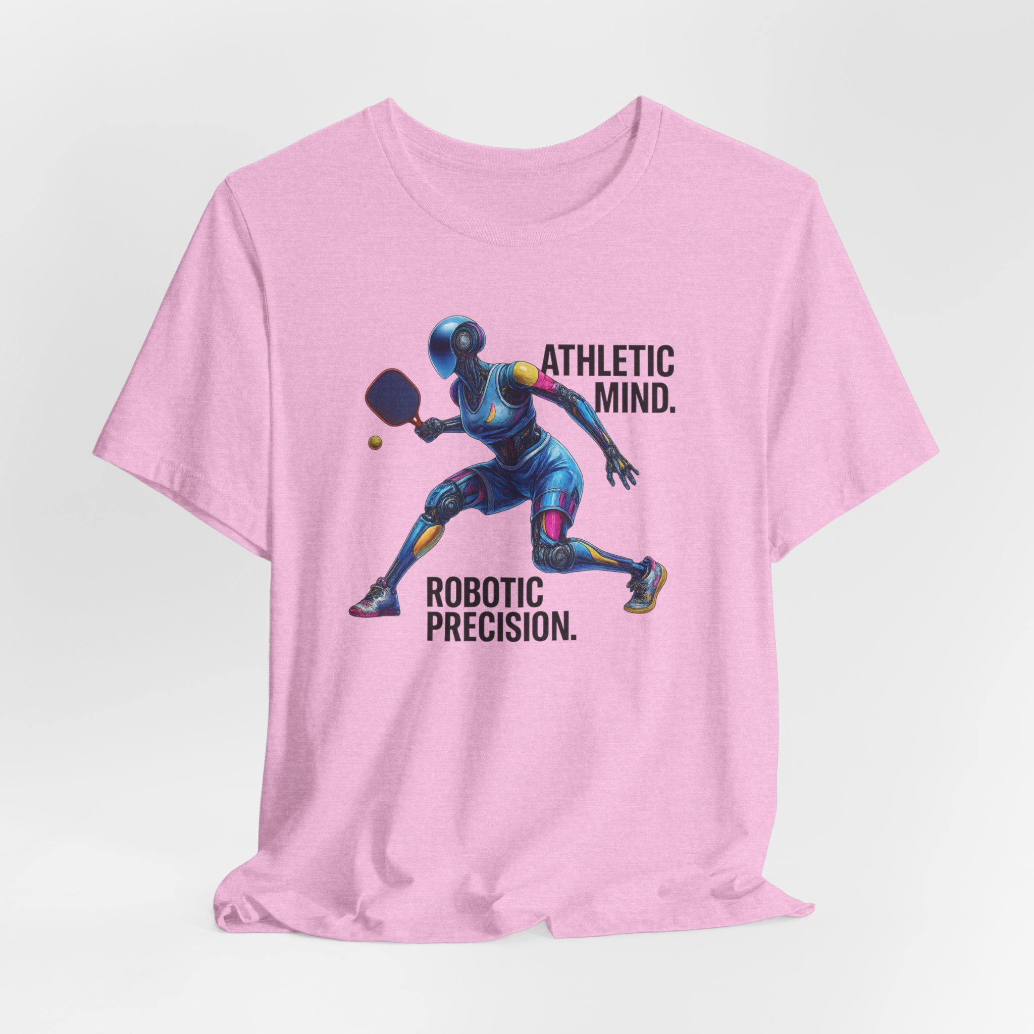 T-Shirt Futuristic AI Robot Pickleball Player Athletic Mind Design