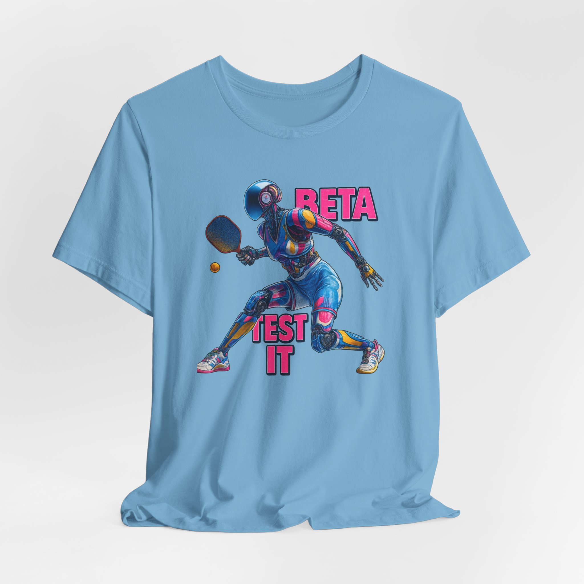 T-Shirt - Futuristic AI Robot Pickleball Player BETA Test It Tee - Image 4