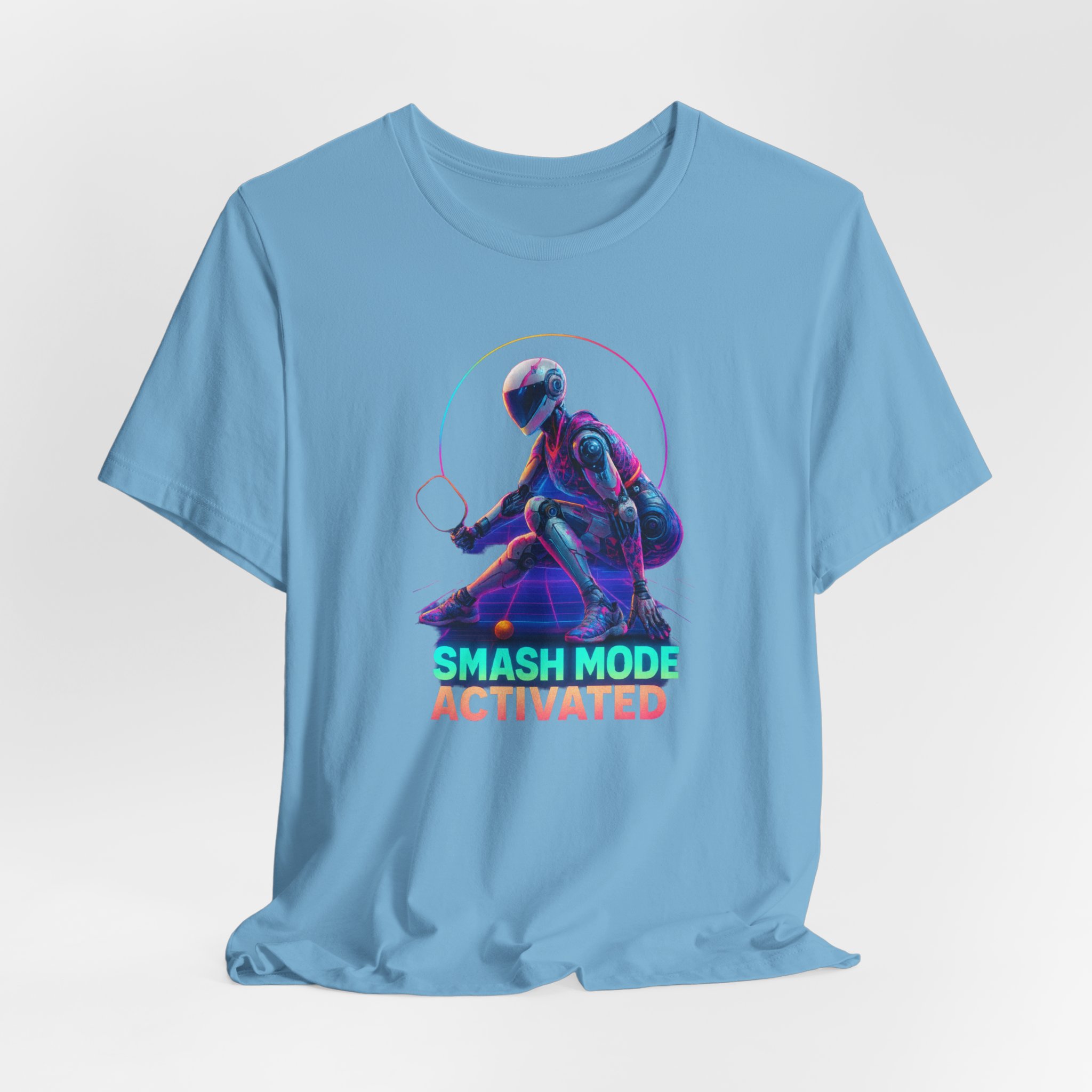 T-Shirt: Futuristic Female Humanoid AI Robot Playing Pickleball Smash Mode Activated - Image 4