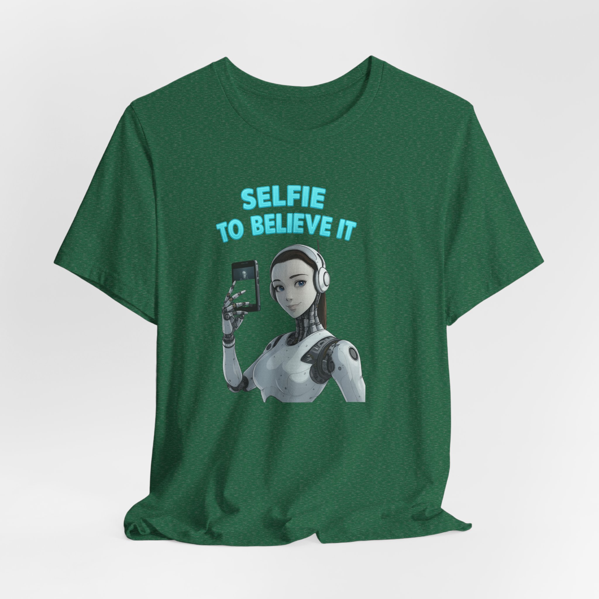 Unisex Tee - Female AI Robot Selfie to Believe it Shirt - Image 4