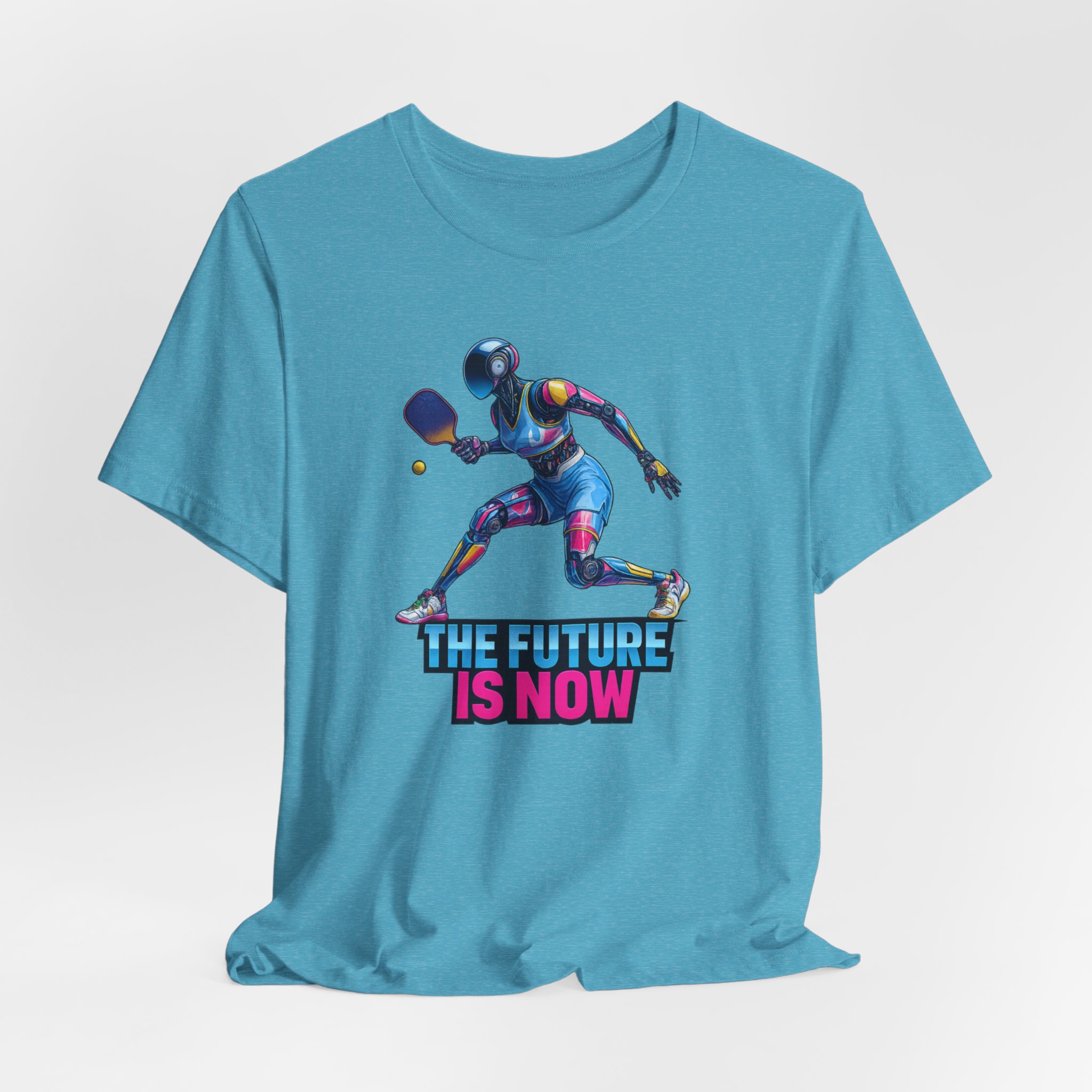 T-Shirt - Futuristic Female Humanoid AI Robot Playing Pickleball - The Future Is Now - Image 6