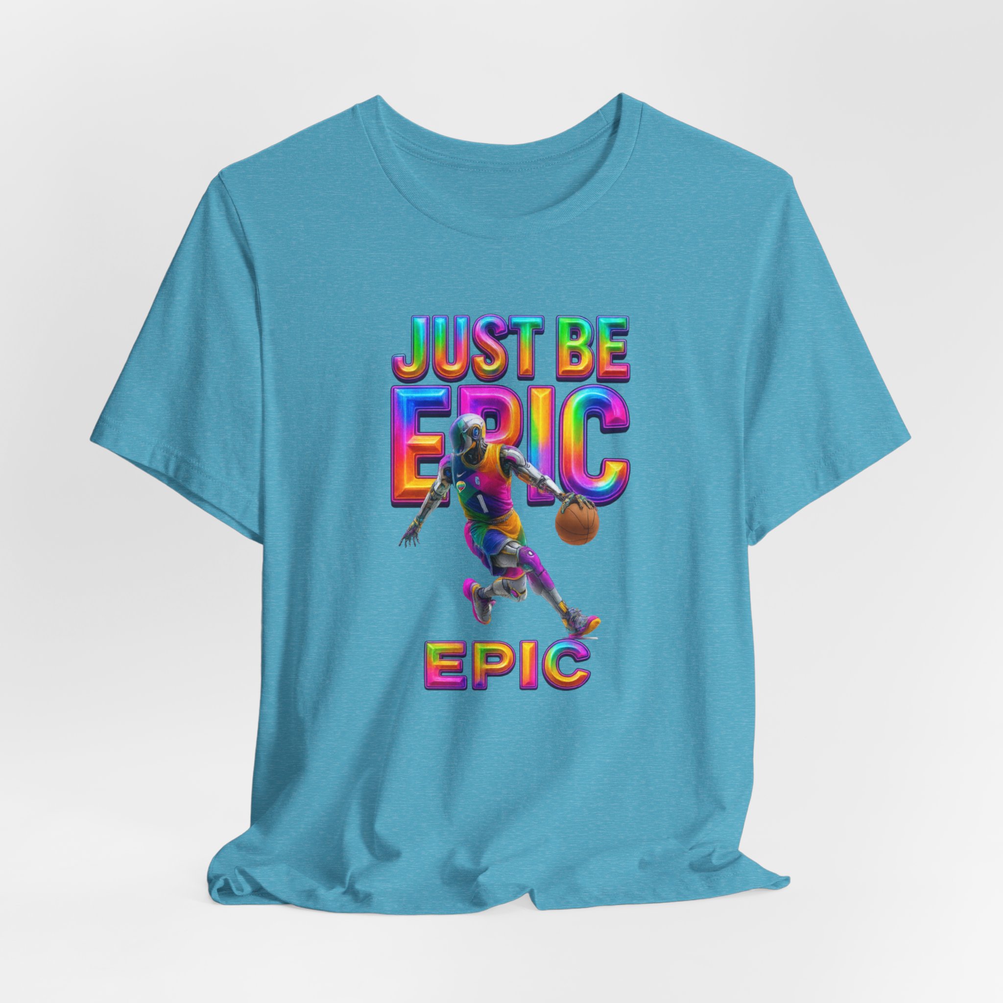 Short Sleeve Tee - Futuristic AI Robot Basketball Athlete - Just Be Epic - Image 5