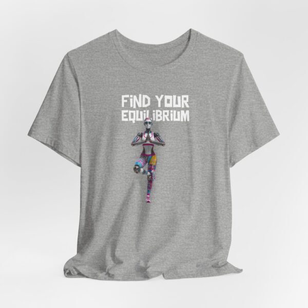T-Shirt - Futuristic AI Robot Yoga 'Find Your Equilibrium'
